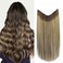 Marat Wire Hair Extensions 14 inch 75g Balayage Chocolate Brown to Caramel Blonde Remy Human Hair Extensions with Fish Line Invisible Wire Hair Extensions Real Human Hair Hair Extensions