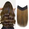 Marat Wire Hair Extensions 20 inch 110g Dark Brown Mixed Chestnut Brown Remy Human Hair Extensions with Fish Line Invisible Wire Hair Extensions Real Human Hair Hair Extensions