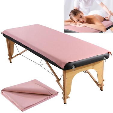 BALAPET Lash Bed Sheets Non-Sticky Sugaring and Waxing Pad Wipeable and Waterproof PU Leather Massage Table Cover Suitable for Grafting Eyelash Beds Massage Tables,SPA,Beauty(Pink)
