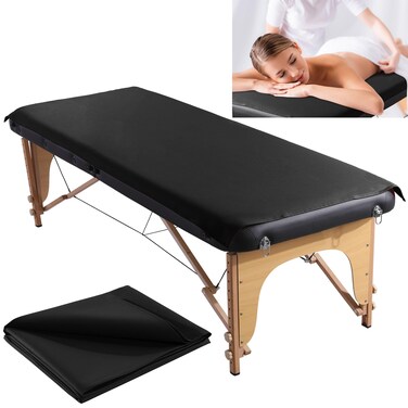 BALAPET Lash Bed Sheets Non-Sticky Sugaring and Waxing Pad Wipeable and Waterproof PU Leather Massage Table Cover Suitable for Grafting Eyelash Beds Massage Tables,SPA,Beauty(Black)