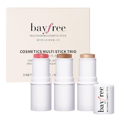 3 PCS Makeup Cream Contour Stick Set, Highlighter Stick &amp; Bronzer Stick &amp; Blush Stick, Long Lasting, Natural Face Contour, Dewy &amp; Matte Finish, Multi Stick Trio for All Skin