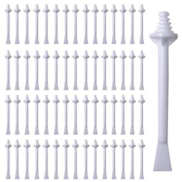 60Pcs Nasal Wax Applicators for Nose Hair Removal, Nostril Cleaning, Eyebrows - Plastic Disposable Wands with Wax Strips (White)