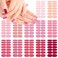 12 Sheets 168 Pieces Dark Pink Solid Color Nail Polish Strips, Self-Adhesive Nail Polish Stickers, Pink Nail Wraps, Nail Art Accessories