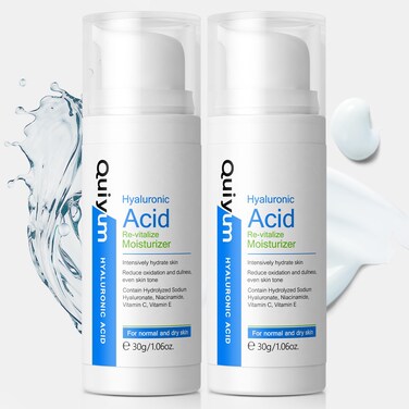 Hyaluronic Acid Face Moisturizer, Intense Hydration for Dry &amp; Sensitive Skin, Anti Aging Wrinkle Hydrating Face Cream, Day &amp; Night Wrinkle Repair for Women Men, 1.06oz, Pack of 2