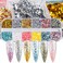 Irregular Nail Foil Fragments Glitter for Nail Art, Nail Foil Flakes Opal Glitter Aurora Effect Acrylic Nail Powders Nail Foil Paillette for Nail Decoration