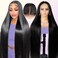 28 Inch 250 Density HD Lace Front Wigs Human Hair Glueless Pre Plucked Bleached Knots Lace Front Wig 15A Grade Real Full Lace Frontal Wigs 13x4 Straight Lace Front Wigs Human Hair for Black Women