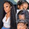 Wingirl 13x4 HD Deep Wave Lace Front Wigs Human Hair Pre Plucked with Baby Hair Transparent 180 Density Glueless Lace Frontal Human Hair Wigs for Women Natural Black Colo