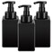 3 Pack 15oz/450ml Foaming Soap Dispenser Plastic Foam Pump Bottle Refillable Liquid Soap Container for Shampoo Body Hand Wash Bathroom Kitchen Sink - Black