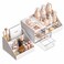 Makeup Organizer,2 In 1 Skincare Organizer And Makeup Tray Set,High-Capacity Large Cosmetic And Beauty Supplies Organizer Storage For Vanity Bathroom,Countertop,Bedroom-White-2 Drawers