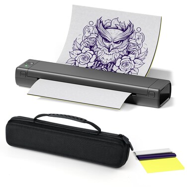 Itari M08F Wireless Tattoo Stencil-Printer - Tattoo Transfer Machine Thermal Copier with 10pcs Transfer Paper, Bluetooth Stencial Printer for Tattooing with a Case, Compatible with Smartphone &amp; PC