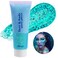 Go Ho Teal Body Glitter Gel,Mermaid Teal Face Glitter Makeup,Holographic Long Lasting Chunky Sequins Glitters for Lip Hair Nails,Festival Accessories,52g