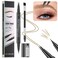 Microblading Eyebrow Pencil - Amazing 2-in-1 Dual-Ended Eyebrow Pen with 2-Fork-Tip and Precise Brush-Tip - Waterproof Eyebrow Pen for Natural Hair-Like Brows That Lasts All Day, Light Brown