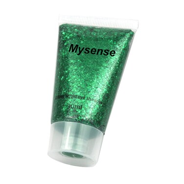 Mysense Green Body Glitter Gel,St Patricks Day Outfit Accessories for Women Girls,Chunky Mermaid Glitter Sequins for Face Eye Hair Decorations,Festival Rave Sparkling Glitter Makeup,30g
