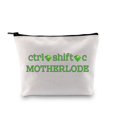 XYANFA Ctrl Shift C Motherload game Sticker Makeup Bag Sims Game Cosmetic bag Sims Game Fans Gifts Zipper Pouch Bag (MOTHERLODE)
