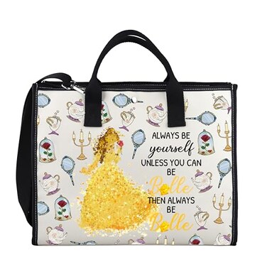 XYANFA Beauty Movie Makeup Bag Beast Fans Gift Belle Princess Birthday Gift Fairy Tales Cosmetic Bag (ALWAYS BE Bellle tote bag)