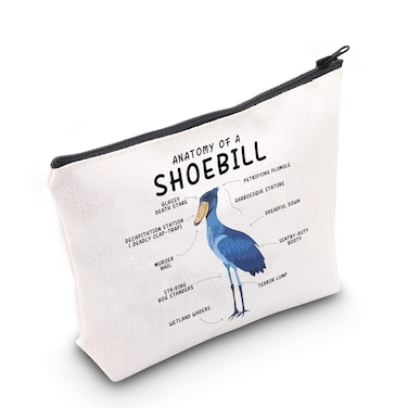 CMNIM Shoebill Bird Lover Gift Anatomy Of A Shoebill Makeup Bag for Birder Ornithologist Birdwatcher Biologist Travel Pouch (Anatomy Of A Shoebill MB)
