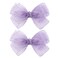 5.5-Inch Organza Double Hair Bows Alligator Clips Hair Accessories for Girls Toddler Kids Children Teens -Purple
