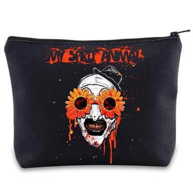 BWWKTOP Clown Movie Cosmetic Makeup Bag Movie Fans Gifts Horror Movie Zipper Pouch For Women Girls
