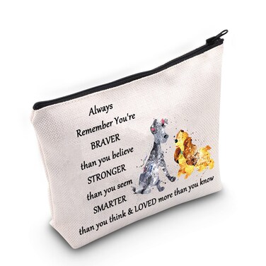 WZMPA Dog Movie Cosmetic Makeup Bag Dog Fans Gift You Are Braver Stronger Smarter Than You Think Makeup Zipper Pouch Bag For Women Girls (Always Lady &amp; Dog)