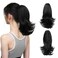 CJL HAIR Claw Clip Ponytail Extension Drawstring Black Short Curly Wavy Fake Faux Pony tails 12 Inch Synthetic Heat Friendly Fiber Hair Pieces for Women Girls Kids