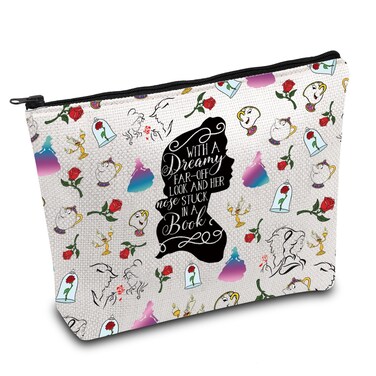 ENSIANTH Beauty Inspired Makeup Bag Belle Princess Gift Beauty Fairytale Lover Travel Bag A Tale as Old as Time Gift (dreamy MU)
