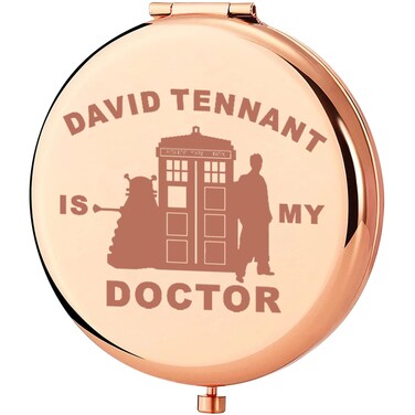 KEYCHIN Dr Doctor David Compact Mirror Dr David Fans Gifts David is My Doctor Pocket Mirror Police Box Merch (David Doctor-RG), Large