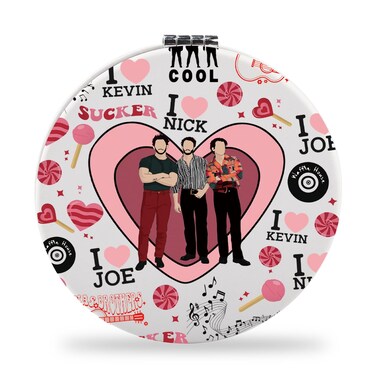 SEIRAA JoBros Band Pocket Mirror Rock Band Fans Gifts Music Group Compact Makeup Mirror Jonas Merchandise (3 Boy)