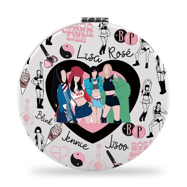 SEIRAA K-Pop Blink Pocket Mirror Blink Gifts K-Pop Music Makeup Mirror K Pop Group Merchandise (4 BP)