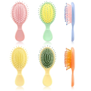 HOFASON 6 Pcs Bulk Mini Wet Hair Brush for Women Girls Toddler, Stocking Stuffers Gifts for Women Girls, Detangling Travel Hair Brush Bridesmaid Gift, Teen Girl Gifts Trendy Stuff Party Favors