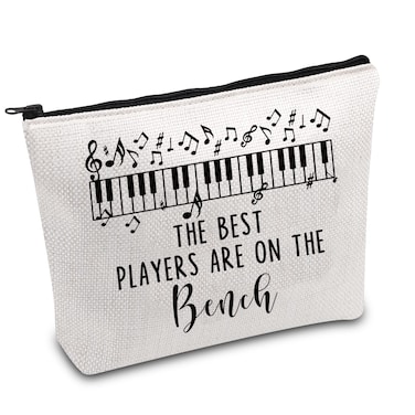 FOTAP Piano Lover Gift Piano Makeup Bag Pianist Survival Kit Piano Teacher Gift Music Lover Cosmetic Bag Music Is Life Gift (bench)