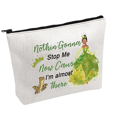 FOTAP Tiana Princess Cosmetic Bag Frog Princess Gifts Princess Inspired Gifts Princess Lover Gift Princesses Tiana Gifts Magic Kingdom Gift (I'm almost)