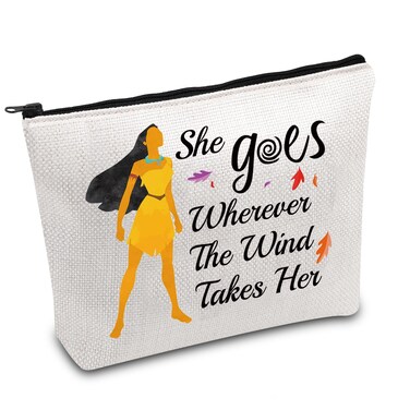 Pocahontas Gift Indian Princess Cosmetic Bag Magic Kingdom Trip Gift Princess Pocahontas Makeup Bag Fairy Tale Fans Gifts (She Goes)