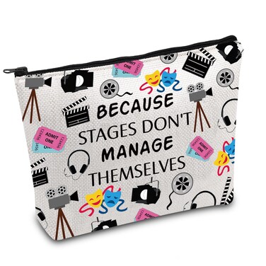 FOTAP Stage Manager Gift Stage Director Makeup Bag Musical Theater Crew Assistant Gift Comedy Tragedy Masks Gift Broadway Musical Theater Gift (STAGES MANAGE)