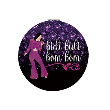 Singer Selen Compact Mirror Bidi Bidi Bom Bom Latin Singer Lyric Gift Singer Fans Pocket Makeup Travel Mirror (Bidi Bom Mirror)
