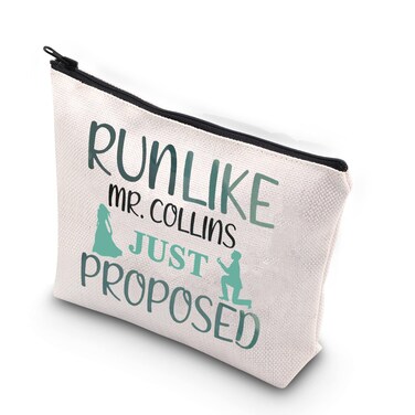 TSOTMO Jane Book Fans Gift Movie Lover Gift Run Like Mr. Collins Just Proposed Zipper Pouch Makeup Bag (Mr. Collins proposed)