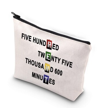TSOTMO The Rent Musical Quote Inspired Gift 525600 Minutes Song Lyrics Zipper Pouch Makeup Bag (525600)