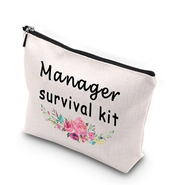 WCGXKO Manager Survival Kit Zipper Pouch Makeup Bag for Boss Leader Manager Coworker (Manager Survival)
