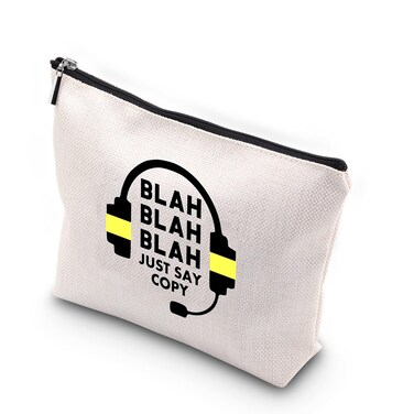 WCGXKO Dispatcher Gift Funny Zipper Pouch Makeup Bag For 911 Emergency Dispatcher Operator (JUST SAY COPY)