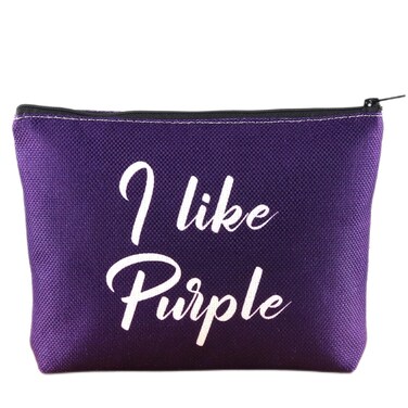 WCGXKO Purple Fans Gift Purple Makeup Bag Purple Lovers Gift Purple Zipper Pouch Makeup Bag (like Purple)