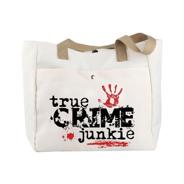 TOBGBE Funny Detective Canvas Tote Gifts for True Crime Lovers Women True Crime Jumkie Merchandise Crime Investigator Gifts (Crime TB)