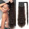 Corn Wave Ponytail Extension Wrap Around 26 Inches Long Curly Wavy Pony Tail Extension Synthetic Black Brown Ponytails Hairpiece for Women Girls (26 Inches, 2 Black Brown)