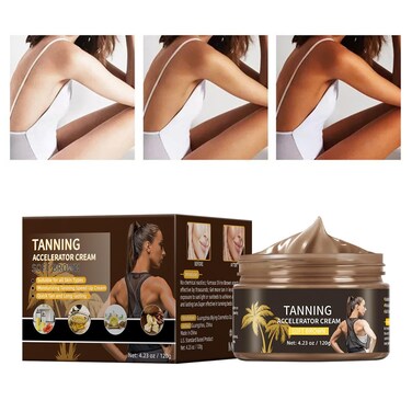 Tanning Accelerator Cream,Achieve Natural Tan Skin, Body Bronzing Cream,Tanning Cream For Outdoor,Self Tanning Body Cream,Sunless Achieve Natural Tan Skin,Intensive Tanning Cream For Outdoor 120g