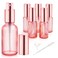 6 Pack 1 Oz Pink Glass Spray Bottles,Empty Perfume Fine Mist Atomizer,Rose-Golden Pump Head Travel Liquid Holder Containers for Cologne,Essential Oils,Body Sprays