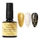 Gold Base Nail Polish for Crackle Gel Nail Polish, Amazing Crackle Nails Polish Effect Patterned Nail, Long-lasting &amp; Cool Crackle Air Dry UV LED Lamp Needed Nail Gel Polish