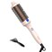 K&amp;K 1.77 inch Volumizing Brush Heated Curling Ceramic Tourmaline Ionic Curling Iron Quick Heating Makes Hair Silky Smooth Dual Voltage Travel-Friendly Straightening Round Design (Pale pink, 1.77 Inch)