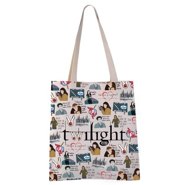 VAMSII Twilight Movie Inspired Tote Bag Edward Bella Gift Vampire Fans Gift Forks Washington Gift (Twilight tote)