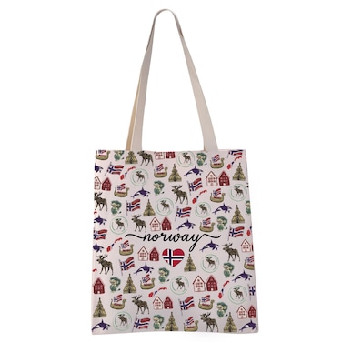 VAMSII Norway Travel Gift Norway City Gift Norway Tote Bag Norway City Culture Gift (Norway tote)