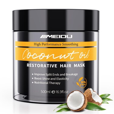Meidu Keratin Hair Mask Treatment, Hair Mask for Dry Damaged Hair, Deep Repair Conditioning Hair Mask, Coconut Oil Hydrating Hair Mask for All Hair Types (16.9 Fl Oz)