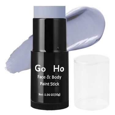 Go Ho Cream-Blendable Light Grey Face Paint Stick,Full-coverage Grey Body Paint Stick for Adults Children Halloween Cosplay SFX Vampire Zombie Makeup,Waterproof Gray Body Paint Stick