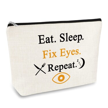 Optometrist Gift Eye Doctor Vision Gifts Travel Cosmetic Bag Funny Optometry Optician Gift Ophthalmologist Gift Makeup Bag for Women Birthday Christmas Retirement Gift for Optometrist Optician